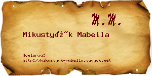 Mikustyák Mabella névjegykártya